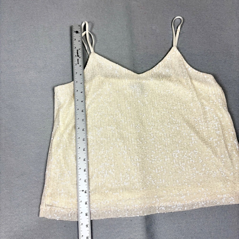 Steve Madden Champagne Sequin Camisole Tank Top Women’s XL Party Holiday - Picture 3 of 8
